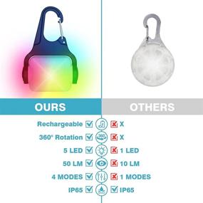img 2 attached to Rechargeable Dog Lights - Color Changing Collar Light for Night Walking, Waterproof & 4 Modes, 2 Pack - Ideal for Running, Camping, Climbing, Biking