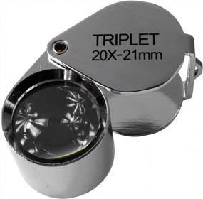 img 4 attached to High-Quality Triplet Jeweler'S Loupe With Chrome Finish And Leather Case - HTS 203E0 20X 21Mm