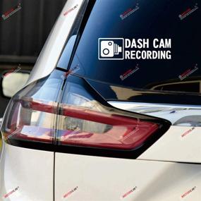 img 3 attached to 🚗 Enhance Car Security with Dash Cam Recording in Car Camera Decal - 2 Pack White Vinyl Sticker, 6 Inches & 8 Inches - No Background