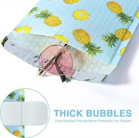img 1 attached to Pineapple Poly Bubble Mailers - Pack Of 25 Designer Teal Custom Padded Envelopes With High-Grade Pearlescent Finish By Fuxury Fu Global #2, 8.5X12 Inches