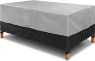 protect your patio table from all weather with kikcoin's waterproof outdoor furniture cover - 72"x44"x23", grey & black logo