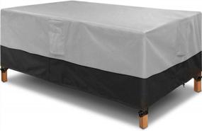 img 4 attached to Защитите свой столик в патио от любой погоды с помощью водонепроницаемого чехла для уличной мебели Kikcoin — 72 "X44 " X23 ", серый и черный