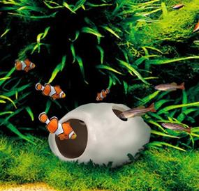 img 2 attached to 🐠 WSgift Ceramic Aquarium Decorations - Safe Fish Tank Decor Cave for Hiding, Betta Fish Accessories
