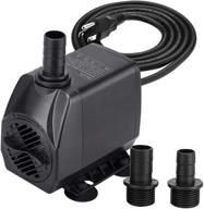 kedsum 330gph ultra quiet submersible pump with high lift and grounded power cord - ideal for fish tanks, ponds, aquariums, statuary, hydroponics - includes 3 nozzles and 1500l/h water flow logo