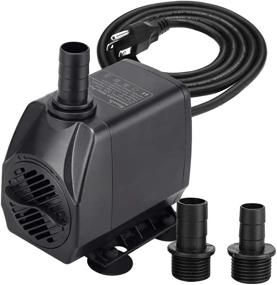 img 4 attached to KEDSUM 330GPH Ultra Quiet Submersible Pump With High Lift And Grounded Power Cord - Ideal For Fish Tanks, Ponds, Aquariums, Statuary, Hydroponics - Includes 3 Nozzles And 1500L/H Water Flow