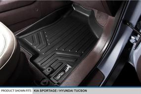 img 2 attached to High-Quality MAXLINER Floor Mats: 2 Row Liner Set Black for 2011-2013 Kia Sportage / 2010-2013 Hyundai Tucson