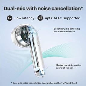 img 3 attached to TicPods 2 Pro Plus True Wireless Earbuds Independent Connection Bluetooth 5.0 With Dual-Mic Semi-In-Ear Design Voice Assistant Head Gesture Touch Controls IPX4 Water Resistant 20H Battery, Ice