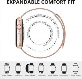 img 2 attached to OULUOQI Compatible Apple Watch Band 38Mm-45Mm & 49Mm Women/Men - Stainless Steel Mesh Loop Magnetic Clasp For Series 8 7 6 5 4 3 2 1 Ultra SE