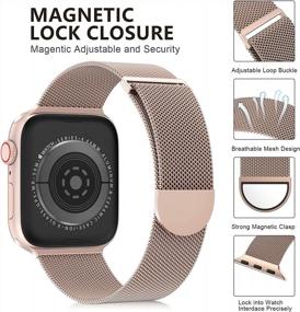 img 1 attached to OULUOQI Compatible Apple Watch Band 38Mm-45Mm & 49Mm Women/Men - Stainless Steel Mesh Loop Magnetic Clasp For Series 8 7 6 5 4 3 2 1 Ultra SE