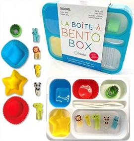 img 4 attached to Leakproof Bento Lunch Box Set With 9 Accessories For Kids - Perfect For Boys, Girls And Toddlers