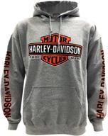 🏍️ harley-davidson men's bar & shield logo pullover hooded sweatshirt: stylish gray comfort logo