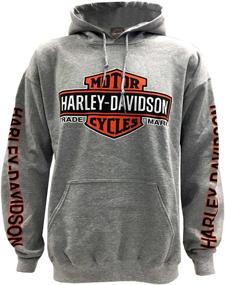 img 2 attached to 🏍️ Harley-Davidson Men's Bar & Shield Logo Pullover Hooded Sweatshirt: Stylish Gray Comfort