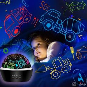 img 2 attached to 🦕 Dinosaur Toys Night Light for Kids – 2 in 1 Rotating Projector Lamp with Dino & Vehicles Theme – Perfect Easter or Birthday Gift for Boys and Girls Age 3 to 8 – Toddler Room Decor and Interactive Toddler Toys