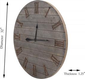 img 3 attached to Classic 32-Inch Wooden Wall Clock With Roman Numerals For Silent Yet Stylish Home And Office Décor