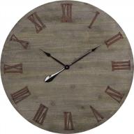 classic 32-inch wooden wall clock with roman numerals for silent yet stylish home and office décor logo
