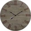 classic 32-inch wooden wall clock with roman numerals for silent yet stylish home and office décor logo