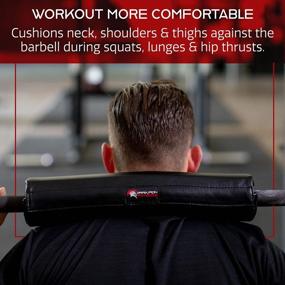 img 2 attached to Dark Iron Fitness Barbell Pad - 15-Inch, Extra Thick, Padded Cushion For Squat, Hip Thrust, Weight Training And Lunge Exercises - Squat Rack Accessories