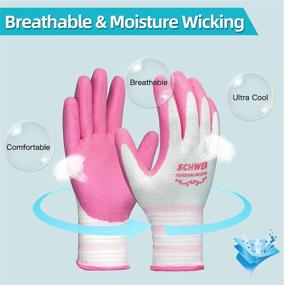 img 1 attached to Stay Comfortable And Protected With Schwer'S 16 Pairs Of Breathable Gardening Gloves For Women In Pink & Blue - Perfect For Outdoor Work!