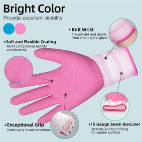 img 3 attached to Stay Comfortable And Protected With Schwer'S 16 Pairs Of Breathable Gardening Gloves For Women In Pink & Blue - Perfect For Outdoor Work!