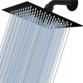 img 4 attached to High Pressure Rain Shower Head, Voolan High Flow Showerhead Made Of Stainless Steel, Pressure Boosting Design, Relaxed Shower Experience Even At Low Water Flow & Pressure (8" Square, Black)