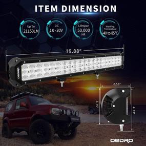 img 3 attached to Enhanced Visibility: oEdRo Tri-Row LED Light Bar 20Inch 300W for Off Road, Trucks, Jeeps, SUVs, ATVs, and UTVs