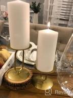 img 1 attached to Set Of 5 Smtyle Gold Iron Candle Holders With 3.5" Diameter - Ideal For Round Pillar LED Candles And Candelabras review by Jimmy Breaux