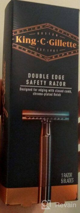 img 1 attached to Chrome Plated King C. Gillette Double Edge 🪒 Safety Razor Handle with 5 Platinum Coated Refills Pack review by Athit Nivongsa ᠌