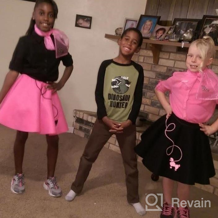 img 1 attached to 🎀 Handmade Retro Felt Skirt - 1950s Poodle Skirt for Girls, Ideal Children’s Costume for Halloween, Proudly Made in The USA review by Krystle Garcia