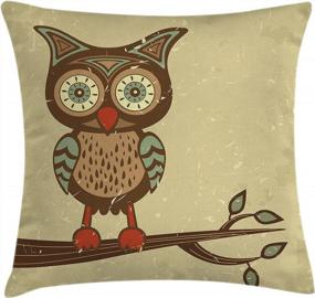 img 1 attached to Add A Touch Of Fun And Whimsy To Your Home With Ambesonne'S Owl Cushion Cover - Owls On Branches, Humor And Modern Graphic Design In Pastel Colors - Perfect Square Accent Pillow Case For Any Room!