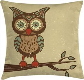 img 2 attached to Add A Touch Of Fun And Whimsy To Your Home With Ambesonne'S Owl Cushion Cover - Owls On Branches, Humor And Modern Graphic Design In Pastel Colors - Perfect Square Accent Pillow Case For Any Room!