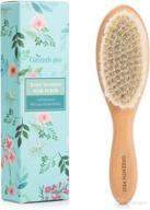 greenth pro wooden baby hair brush: natural beech wood & soft goat bristles - perfect gift for toddlers, infants, boys, girls logo