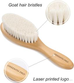 img 1 attached to GREENTH PRO Wooden Baby Hair Brush: Natural Beech Wood & Soft Goat Bristles - Perfect Gift for Toddlers, Infants, Boys, Girls