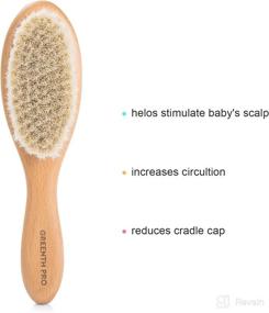 img 2 attached to GREENTH PRO Wooden Baby Hair Brush: Natural Beech Wood & Soft Goat Bristles - Perfect Gift for Toddlers, Infants, Boys, Girls