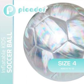 img 2 attached to Kids Youth Soccer Ball With Pump, Size 4 - PICADOR Sparkling Classic For Girls Boys Student Children Training School Indoor