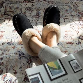 img 3 attached to ULTRAIDEAS Women'S Cozy Fuzzy Slippers With Memory Foam & Nonslip Sole For Indoor/Outdoor Comfort