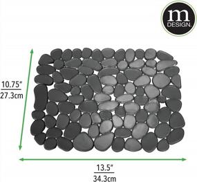 img 1 attached to Держите кухонную раковину в чистоте и посуду в безопасности с регулируемым ковриком / решеткой для сушки посуды MDesign - мягкая, быстро стекающая галька - 2 упаковки, черный