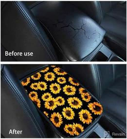 img 1 attached to LedBack Black Leopard Printed Steering Wheel Cover Fit For 15Inch Center Console Armrest Cover 2Pcs Seat Belt Pads Soft Car Interior Cover Sets Car Accessories Decor