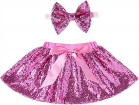 img 4 attached to Cilucu Baby Girls Sequin Skirts Kids Birthday Party Princess Mini Skirts