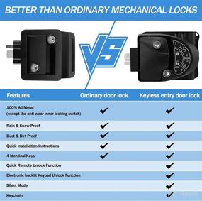 img 3 attached to 🔒 Nizzipum RV Door Lock: Keyless Entry in 2022 with Remote/Keypad Unlocking, Waterproof All Metal Latch, and Video Teaching (Black)