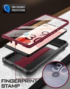 img 3 attached to Protective Poetic Revolution Case With Fingerprint Compatibility For Google Pixel 6 Pro 5G: Full Body Rugged Design And Kickstand - Maroon Red