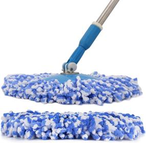 img 3 attached to 🧽 360° Spin Magic Mop Replacement Head, Round Standard Size Microfiber Refills for Hurrica Mopnado, EGOFLEX, Hapinnex, Casabella, and Other Brands - 3 Pack