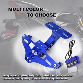 img 1 attached to Motorcycle License Plate Bracket Plate Fender Eliminator Kit License Plate Holder Mount Tail With LED Light For Kawasaki Yamaha Suzuki BMW Ducati Aprilia(Blue)