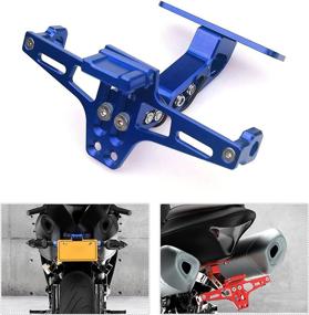 img 4 attached to Motorcycle License Plate Bracket Plate Fender Eliminator Kit License Plate Holder Mount Tail With LED Light For Kawasaki Yamaha Suzuki BMW Ducati Aprilia(Blue)