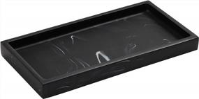 img 4 attached to Ink Black Luxspire Vanity Tray - 8X4 Inch Resin Organizer For Bathroom & Kitchen Countertops