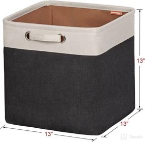 img 3 attached to 📦 13x13x13 Black Foldable Storage Bin | Collapsible Basket Cube Organizer Bins with Handles for Home Closet, Nursery, Drawers | Kntiwiwo