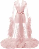 элегантное платье для беременных из тюля для фотосессий и свадеб: yexinbridal sheer puffy bridal robe с иллюзорными длинными рукавами логотип