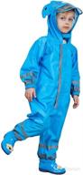 unisex toddler one piece rain suit - waterproof coverall rain coat for kids logo