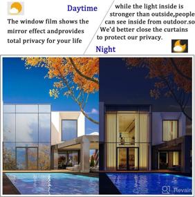 img 1 attached to 🪞 Daytime Privacy Window Film - Gold Silver, Reflective One Way Mirror Tint with UV Heat Control and Adhesive - Ideal for Home and Office - Size: 17.7 Inch x 10 Feet