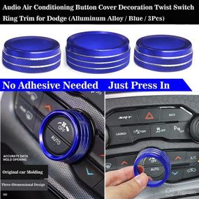 img 3 attached to 🔵 Premium Auprite Climate Control Knob Covers for Dodge Challenger, Charger, Chrysler 300 300s & Ram - Blue, 3pcs/Set