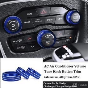 img 2 attached to 🔵 Premium Auprite Climate Control Knob Covers for Dodge Challenger, Charger, Chrysler 300 300s & Ram - Blue, 3pcs/Set